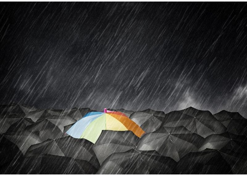 Artzfolio Umbrella Photo Unframed Premium Canvas Painting 34.3 x 24 inch (87 x 61 cms) Canvas 34.3 inch x 24 inch Painting  (Without Frame)
