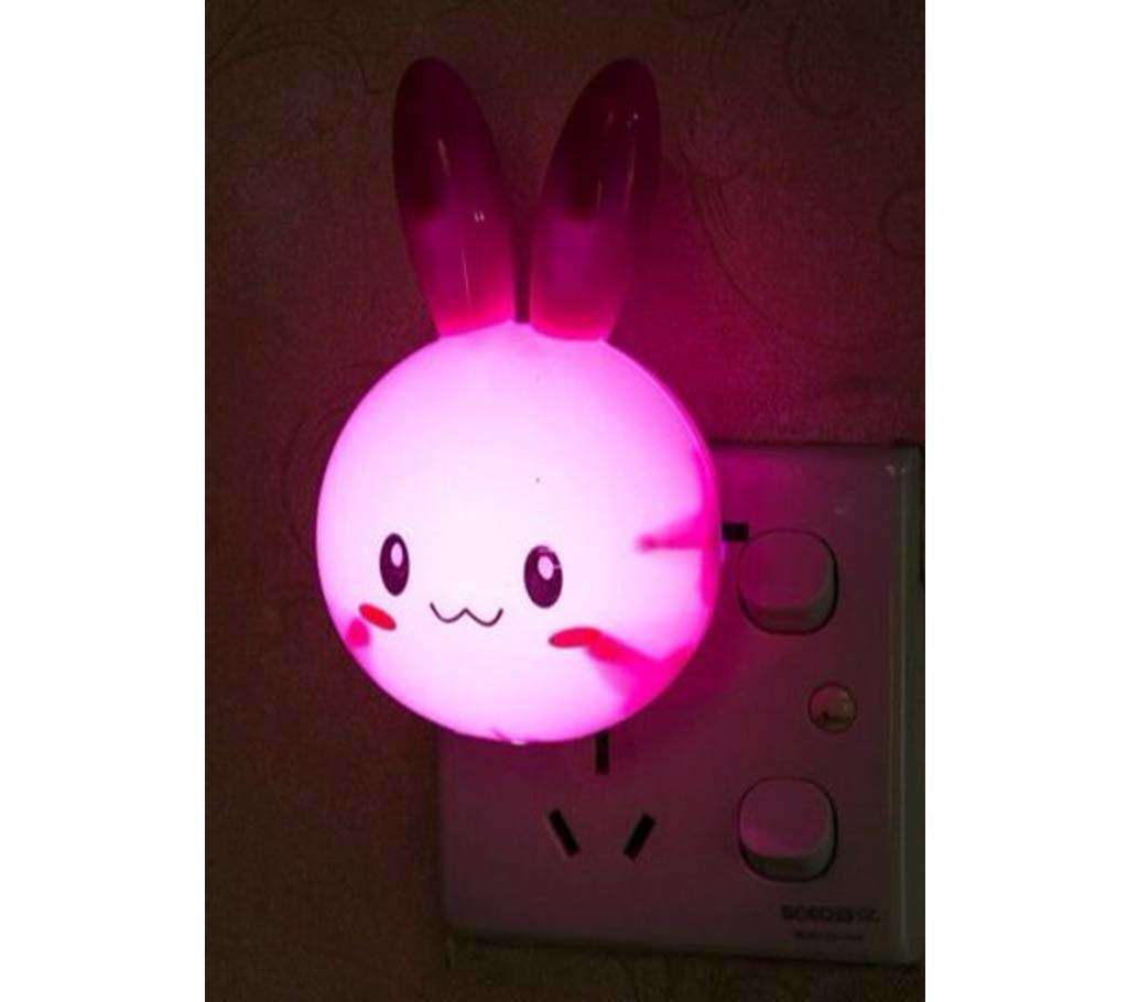 1Pcs Rabbit Switch US Plug  LED Night Light-Pink