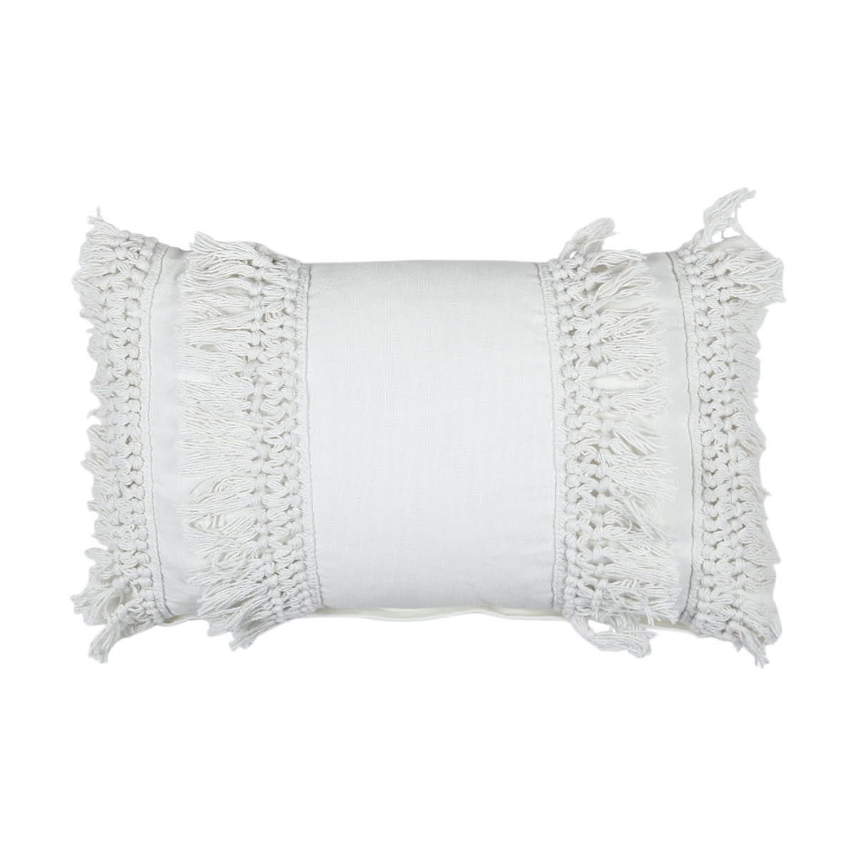 Fringe Cushion - Creme