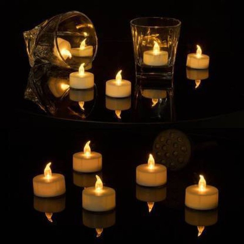 Mahi Enterprises Smokeless Multicoloured Led light Candle diya for decoration Candle  (Multicolor, Pack of 12)