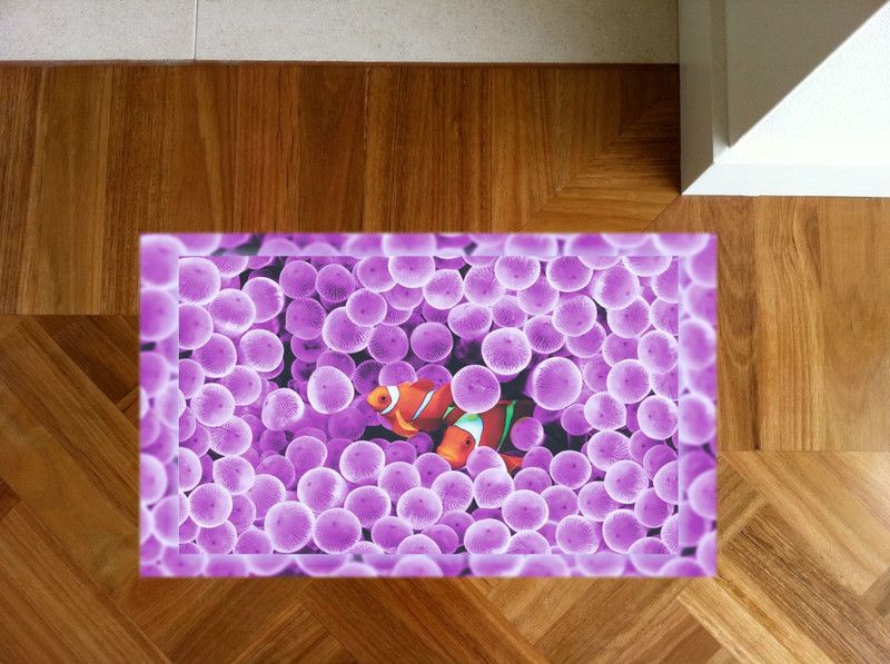 Varadvinayak 75 cm Fishes on sea level, Large Self Adhesive Floor Sticker Self Adhesive Sticker  (Pack of 1)