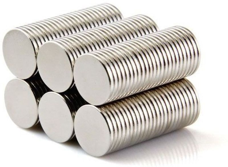 ART IFACT 200 Pieces of 10mm x 1mm Neodymium Magnets - N52 Disc / Cylindrical magnets - Rare Earth NdfeB Fridge Magnet, Multipurpose Office Magnets, Magnetic Paper Holder Pack of 200  (Silver)