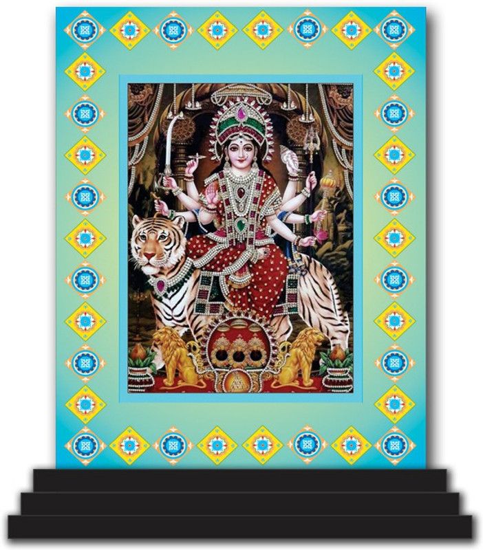 Vprint Veshno Devi Car Dashboard idols Figurine Showpiece Decorative Showpiece - 12 cm  (Wood, Multicolor)