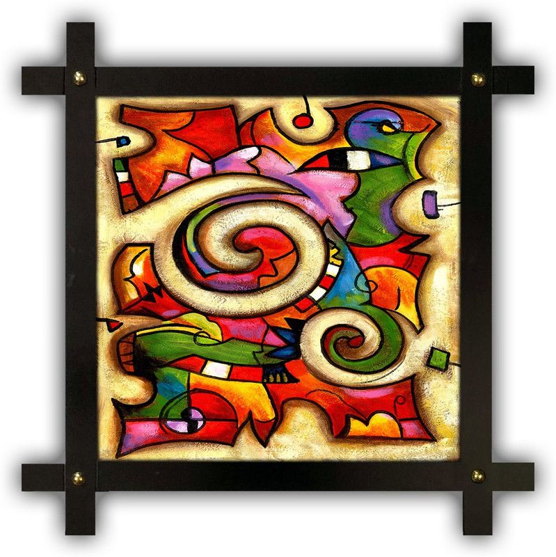 Poster N Frames Cross Wooden Frame Hand-Crafted with photo of Modern Arts 2238-crossframe Digital Reprint 16.5 inch x 16.5 inch Painting  (With Frame)