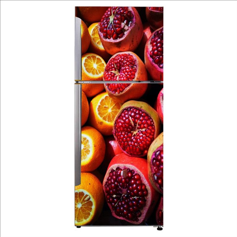 Advait Designs 60 cm Advait Designs Decorative natural foods pomegranate fruit juice food Exta Large Sticker For Fridge Décor Self Adhesive Sticker  (Pack of 1)