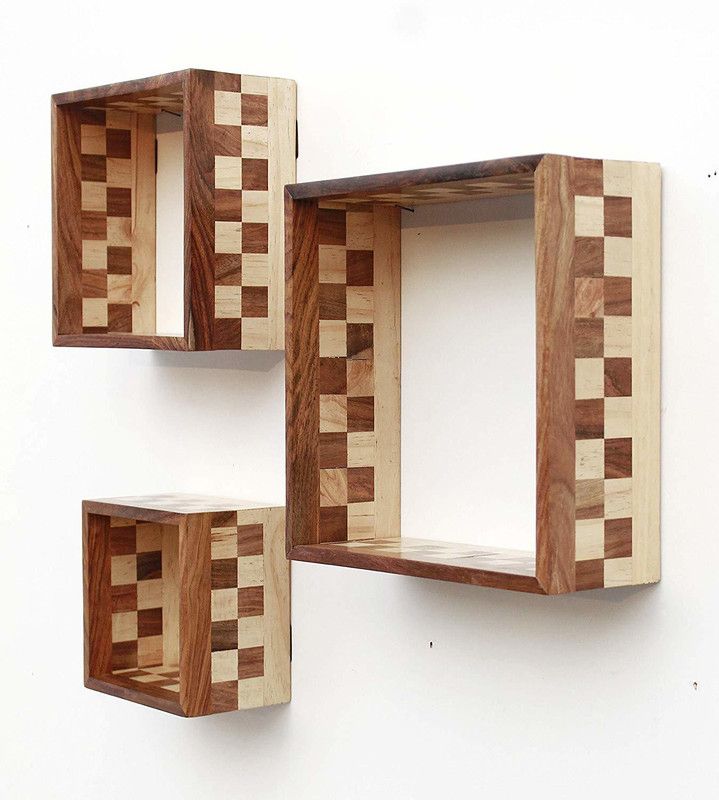 sk handicraft Wooden Wall Shelf  (Number of Shelves - 3)