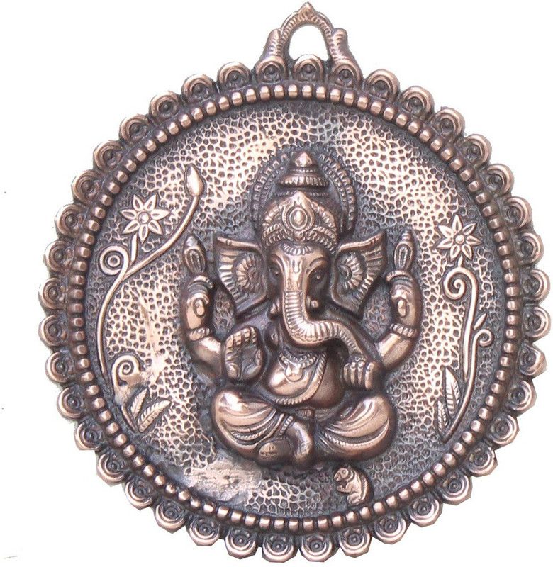 Apkamart Handicraft Lord Ganesh Wall Hanging - 11 inch - Religious Article for Wall Decor and Gifts Decorative Showpiece - 27 cm  (Copper, Brown)