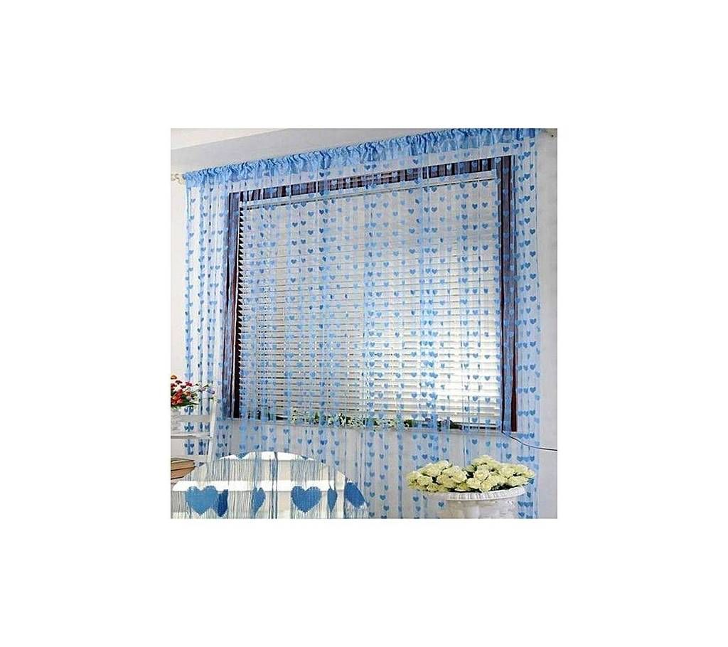 Heart Shape Net Porda - 2Pcs - Sky Blue