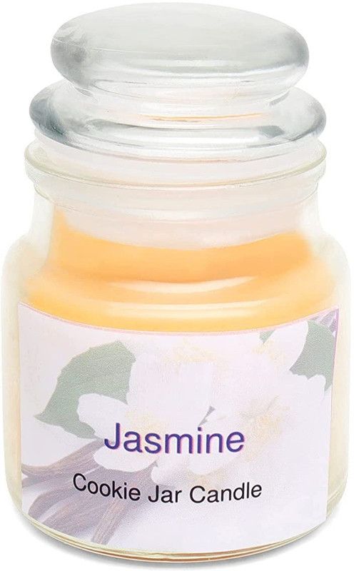 Twixxle IVX™-594-BG-Jasmine Scented Cookie Jar Paraffin Wax Candle | Ideal for Gift, Candlelight Dinner, Home Decor, Diwali, Christmas Candle  (Multicolor, Pack of 1)