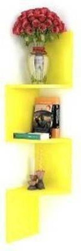 AR SABRI SHOPEE MDF (Medium Density Fiber) Wall Shelf  (Number of Shelves - 3, Yellow)