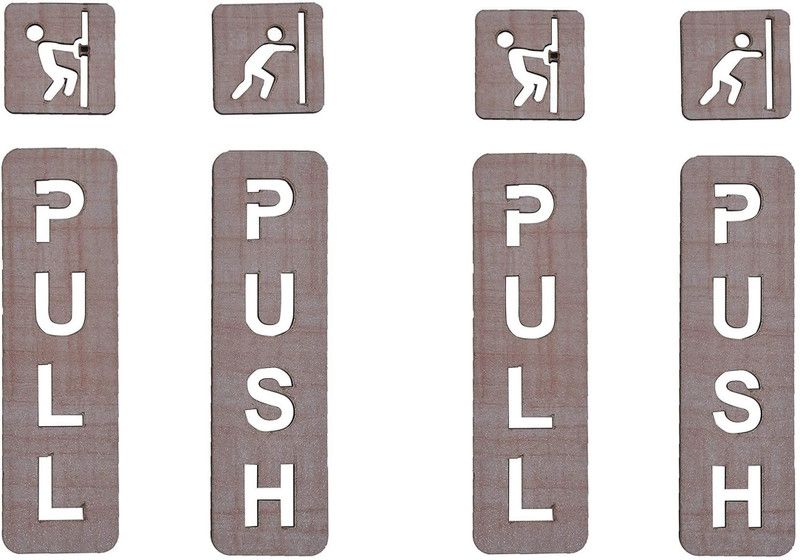 Gopinath Autolink 7 cm 2 Set Wooden Pull Push Sticker for Wooden Doors Self Adhesive Sticker  (Pack of 1)