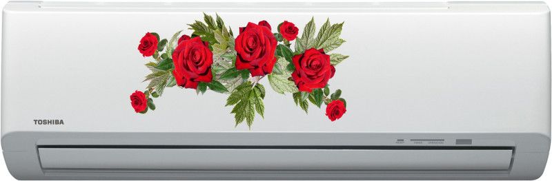 Crown Decals 22 cm Multi Color Decorative Air conditioner Sticker - AC Sticker_PCAC08 Self Adhesive Sticker  (Pack of 1)