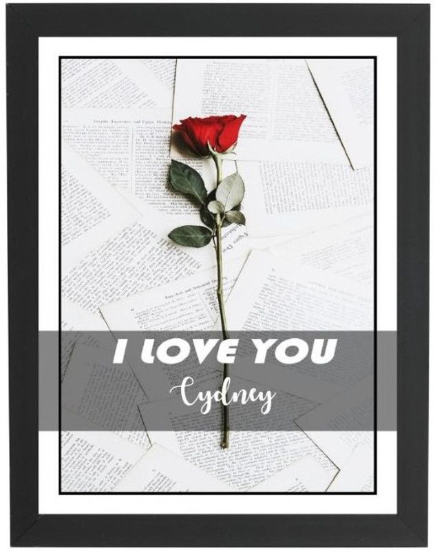 Beautum I Love You Cydney Name Love You Printed Unique Digital Reprint 9inch x 13inch Painting Model No:CMGHP004091 Digital Reprint 13 inch x 9 inch Painting  (With Frame)