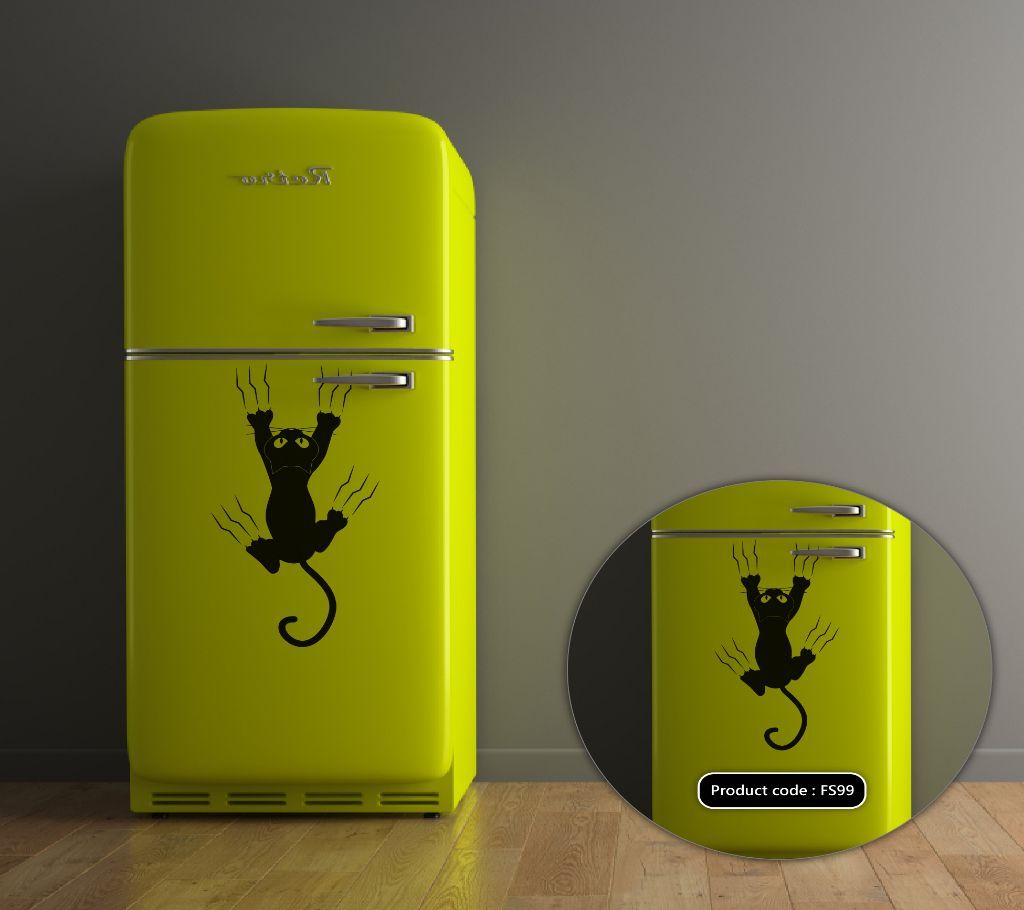 Cat Scratching Vinyl Decals High Quality Removable Fridge Sticker - DDecorator
