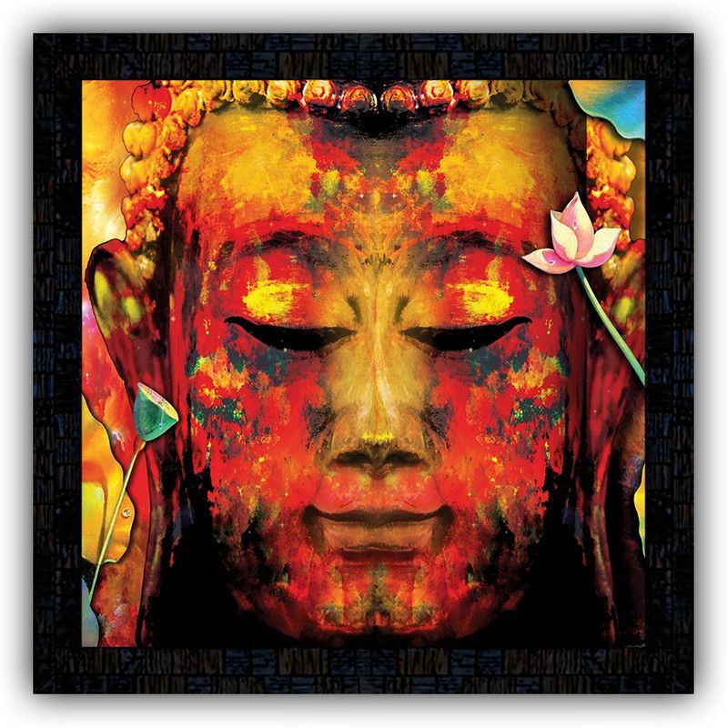 Poster N Frames framed poster of Buddha-11209 Digital Reprint 14 inch x 14 inch Painting  (With Frame)