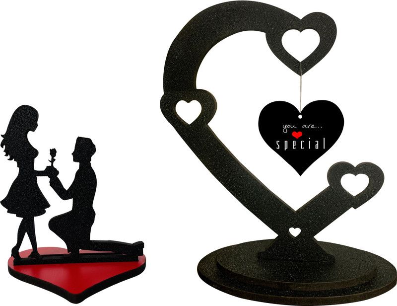Radheshrakhi You R Special Letter Showpiece Decorative Showpiece - 12.5 cm  (Wood, Red)