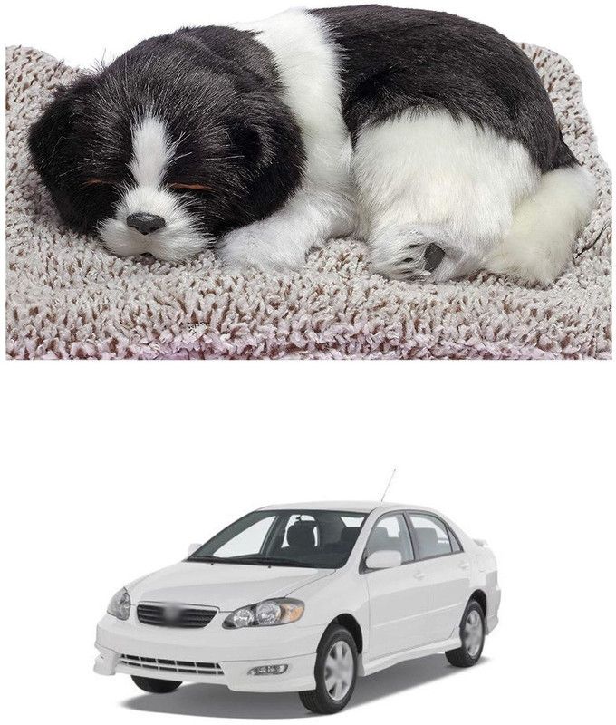 PRTEK Cute Sleeping Dog for Car, Home Interior, Office Work Table Designs 438 Decorative Showpiece - 8 cm  (Brass, Multicolor)