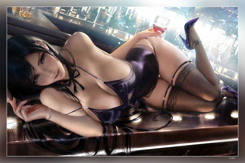 Sakimichan Digital Tifa Lockh Final Fantasy Final Fantasy Vii Video Game Matte Finish Poster Paper Print  (12 inch X 18 inch)