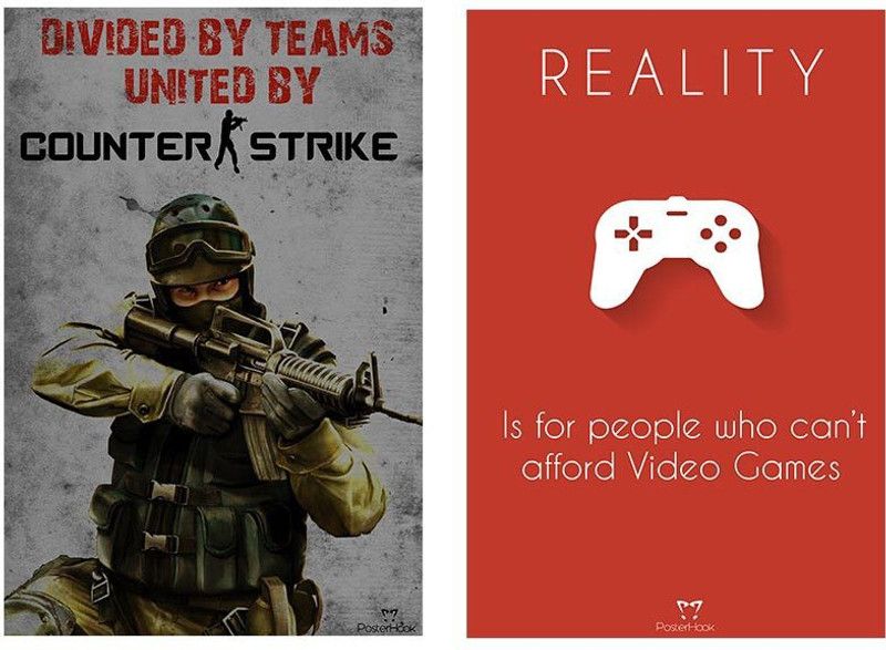 PosterHook Gaming Poster Set Of 2 Fine Art Print  (18 inch X 12 inch, Rolled)