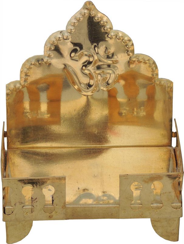 Brass Gift Center God Singhasan Decorative Showpiece - 16 cm  (Brass, Yellow)