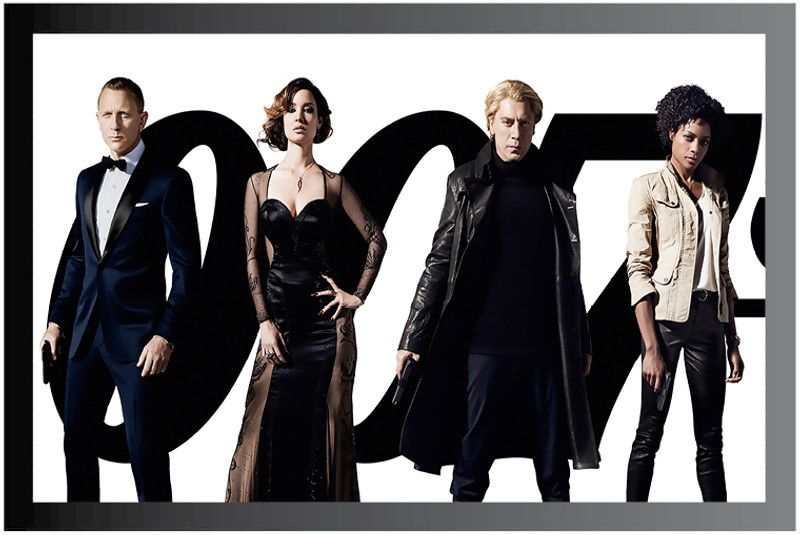 James Bond 007 Movie Frame Poster For Room Synthetic Wood Gloss Lamination F30 Paper Print  (14 inch X 20 inch, Framed)