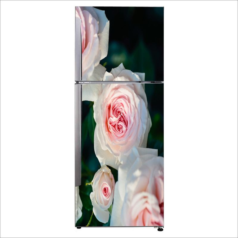 K2A Studio 60 cm Beautiful pink rose with blurr Background fridge sticker Self Adhesive Sticker  (Pack of 1)