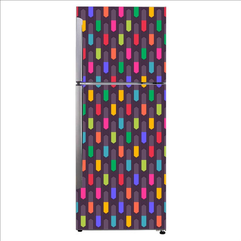Advait Designs 60 cm Advait Designs Decorative purple symmetry design line texture Exta Large Sticker For Fridge Décor Self Adhesive Sticker  (Pack of 1)