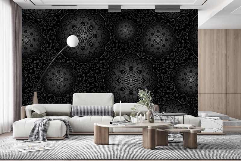 ASA PRINT SOLUTION Abstract Black Wallpaper  (325 cm x 40 cm)