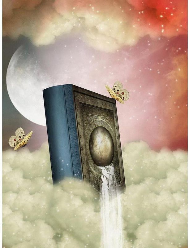 Pitaara Box 81.28 cm Storybook With Waterfall Unframed Glossy PVC Vinyl Wall Sticker Decal Self Adhesive Sticker  (Pack of 1)
