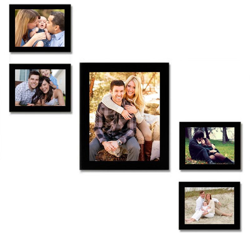 SWADESI STUFF MDF Personalized, Customized Gift Best Friends Reel Photo Collage gift for Friends, BFF with Frame, Birthday Gift,Anniversary Gift Wall  (Black, 5 Photo(s), 1 frame : 8x10 inch, 4 frame : 4x6 inch)