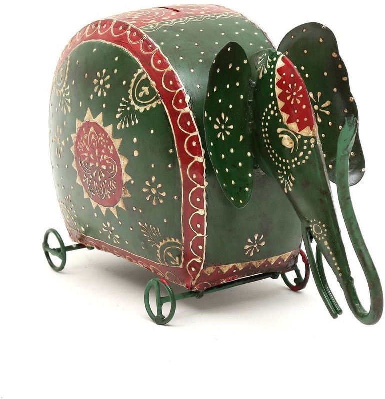 Shree Nakoda Exports Iron Green Piggi Bank  (Multicolor)