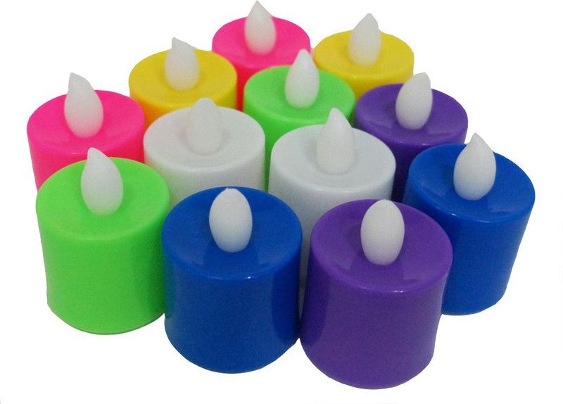 Muren LED Multi Color Tealight / Diwali Diya Candle  (Multicolor, Pack of 12)