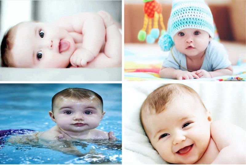 Self Adhesive Exclusive Cute Baby Posters Combo | Smiling Baby Poster | Poster for Pregnant Women | HD Baby Wall Poster for Room Decor CQ19(Size : 45 cm x 30 cm) Pack of 4 Fine Art Print  (18 inch X 12 inch, Rolled Unframed)