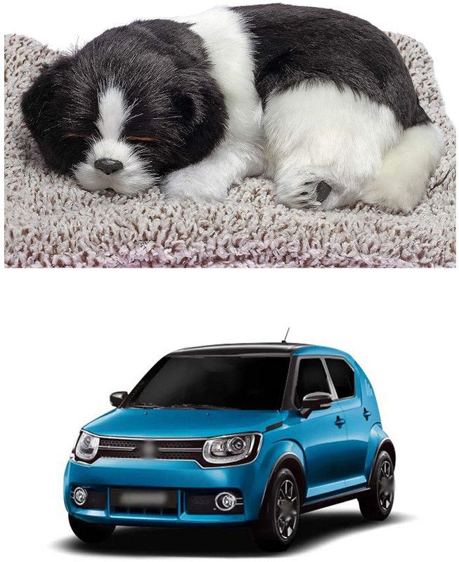 PRTEK Cute Sleeping Dog for Car, Home Interior, Office Work Table Designs 211 Decorative Showpiece - 8 cm  (Brass, Multicolor)