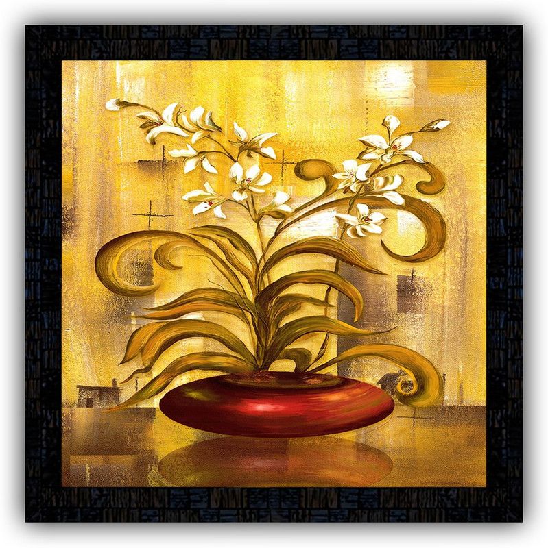 Poster N Frames framed poster of Flower floral-17424 Digital Reprint 14 inch x 14 inch Painting  (With Frame)