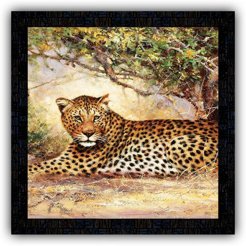 Poster N Frames framed poster of chetah 19047 Digital Reprint 14 inch x 14 inch Painting  (With Frame)