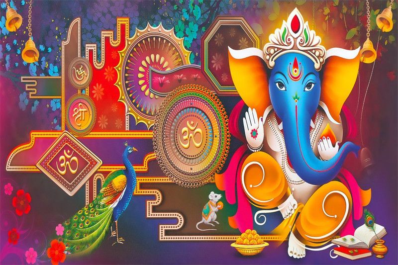 god & god's 91.44 cm Canvas HD Digital Painting 2590 Self Adhesive Sticker  (Pack of 1)