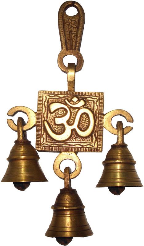 Aesthetic Decors Om Brass Decorative Bell Decorative Showpiece - 15 cm  (Brass, Brown)