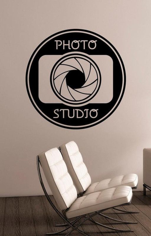 LYOMAN 59 cm Photo Studio Sign Vinyl Decal Window Sticker Camera Art Decorations for Business Room Office Salon Photo Studio Wall Deco Non-Reusable Sticker  (Pack of 1)