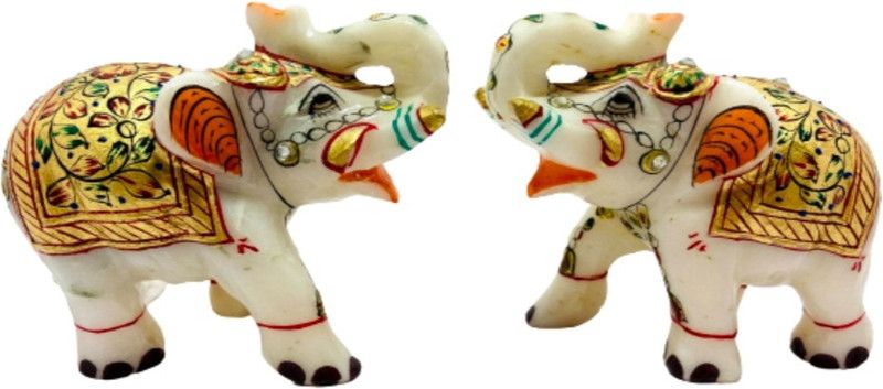 Jaipuria's Decorative Showpiece - 5 cm  (Marble, Multicolor)