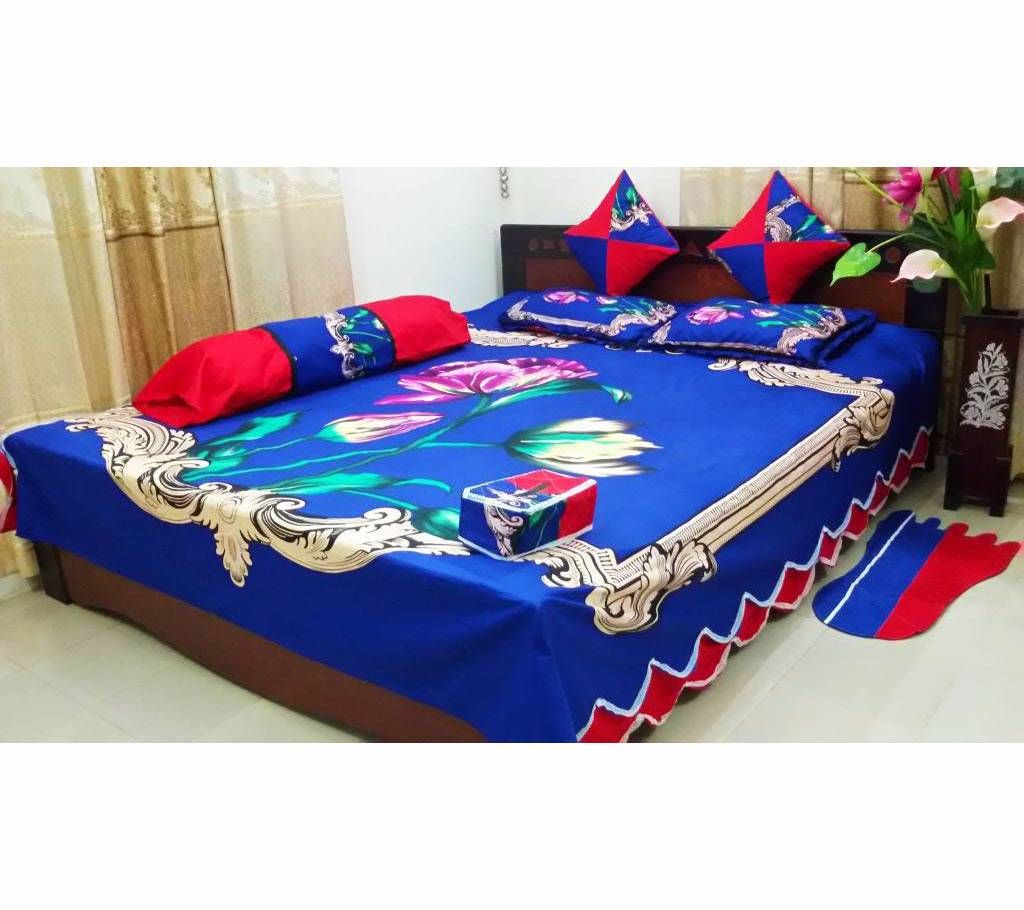  Double Sized Cotton Bedsheet Set 8 pcs