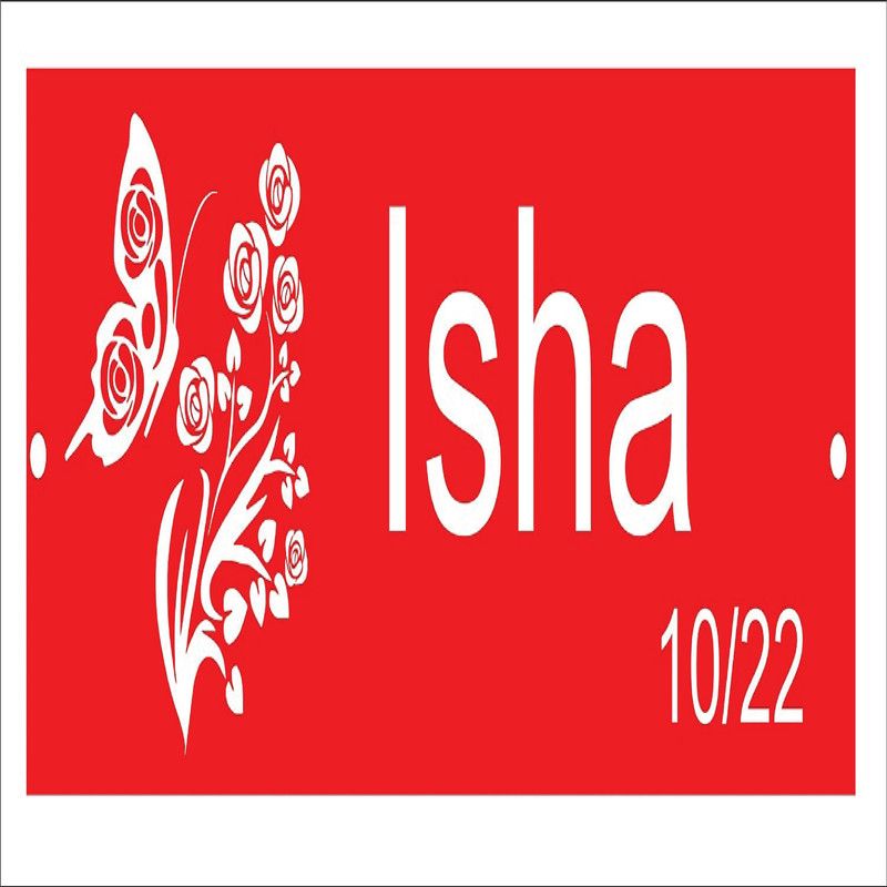 Signoogle Plastic House Decorative Name Plate  (Red)