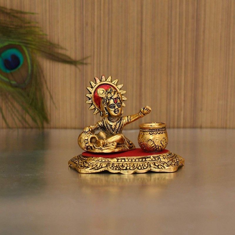 avenew Showpiece Decorative Table Top Figurine for Living Room Office Bedroom DECOR Decorative Showpiece - 10 cm  (Aluminium, Gold)