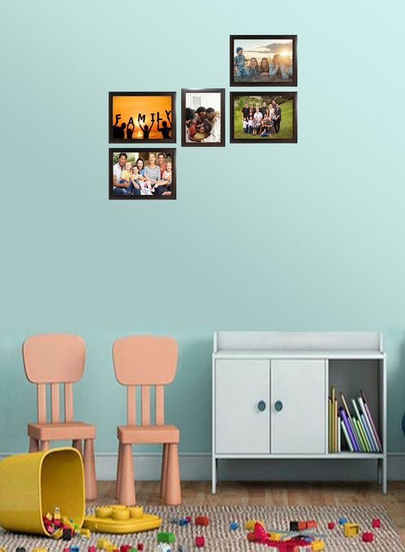 Trends on WALL Polymer Personalized, Customized Gift Best Friends Reel Photo Collage gift for Friends, BFF with Frame, Birthday Gift,Anniversary Gift Wall  (Brown, 5 Photo(s), 5x7 in, 6x8 in)