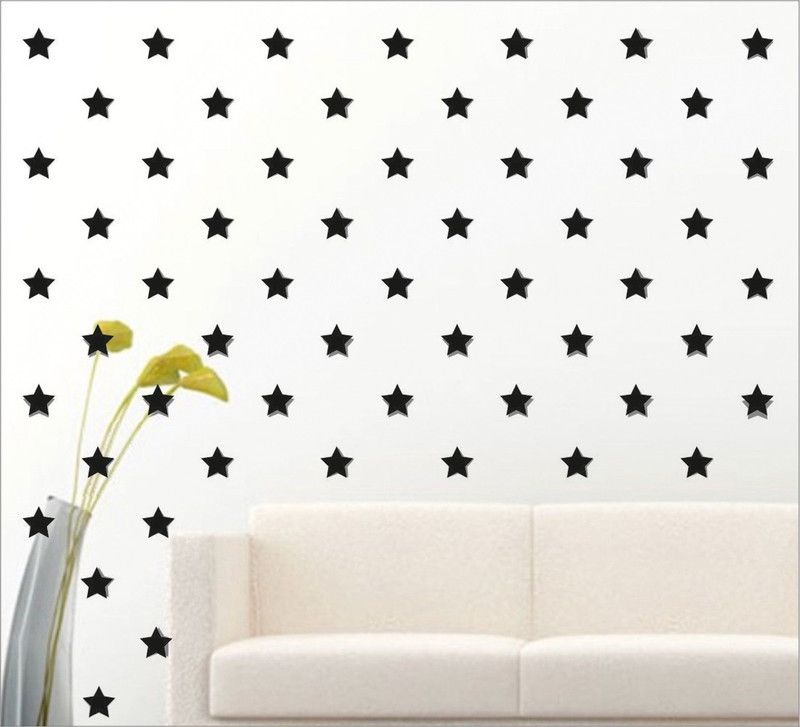 DAKSHITA 100 cm Dakshita 3D Acrylic Home & Office 100 star Black (Pack of 100) Self Adhesive Sticker  (Pack of 100)