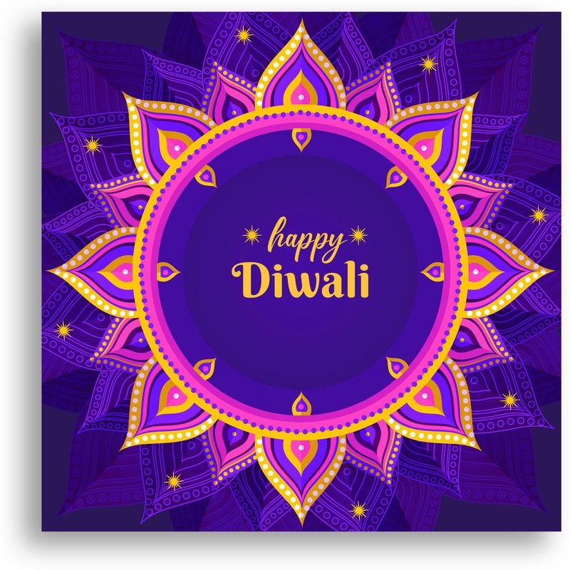 PRINTHUSB 30.48 cm Diwali Rangoli Sticker For Room Home office Tile Floor Decor (Size12x12 Inch)S23 Self Adhesive Sticker  (Pack of 1)
