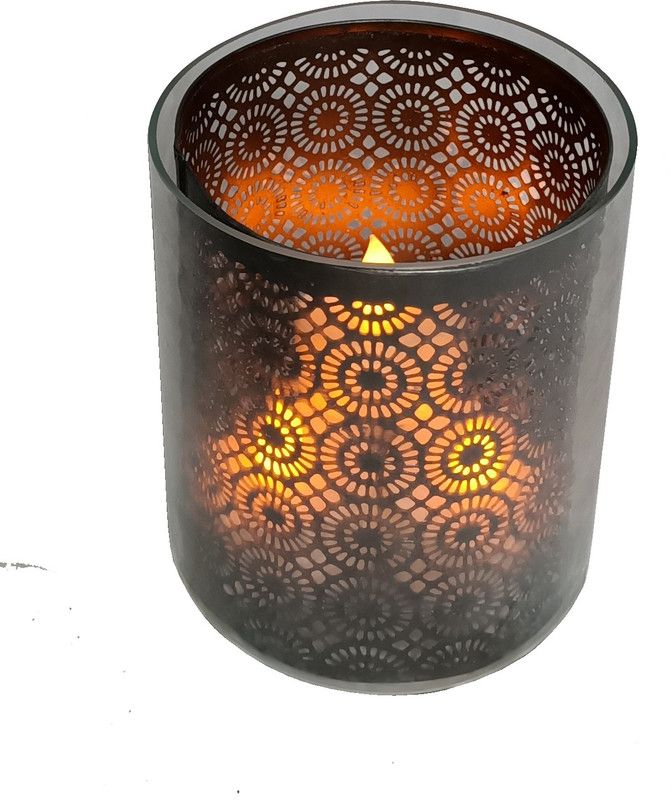 Extreme Karigari Shadow Votive Tea Light Candle Holder Aluminium Tealight Holder  (Black, Pack of 1)