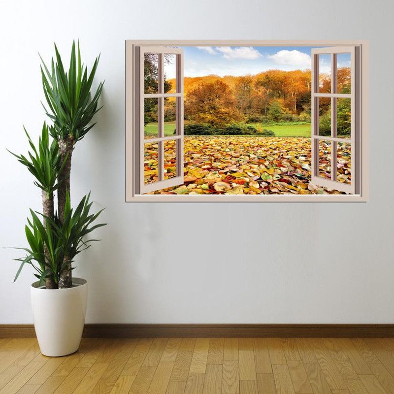 MH DÉCOR 90 cm Beautiful Scenery Self Adhesive Sticker  (Pack of 1)