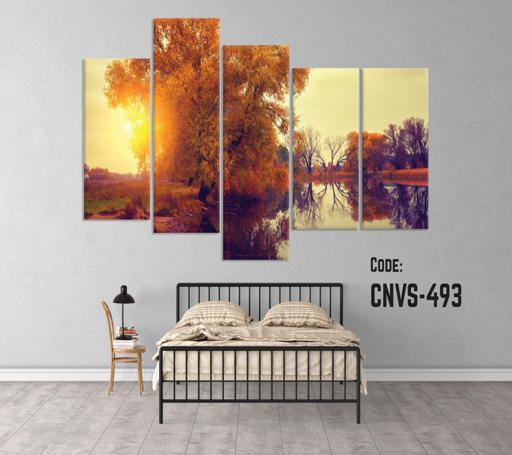 CNVS-493 Morning Lake Nature Wall Canvas Art Prints 48 inch x 24 inch