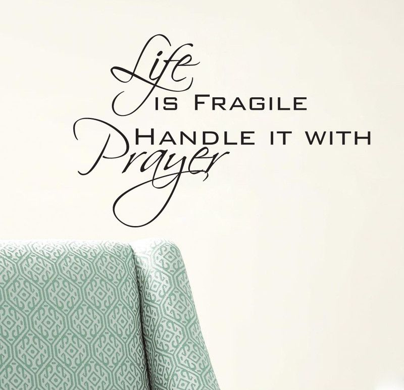 Divine studio 78 cm Life is fragile Wall Stickers for Living Room Leaves Falling Sofa TV Background Better Life Quote Self Adhesive Sticker  (Pack of 1)